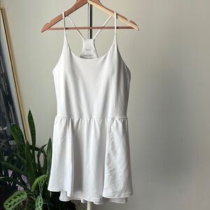 Aqua athletic White romper dress L